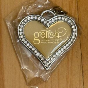 Silver Heart Photo Keychain with Rhinestones